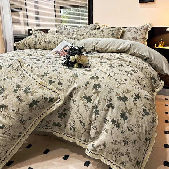 91家纺网 家纺一手货源 找家纺 （总）漫仙阁家纺 2026新款流苏亚麻四件套