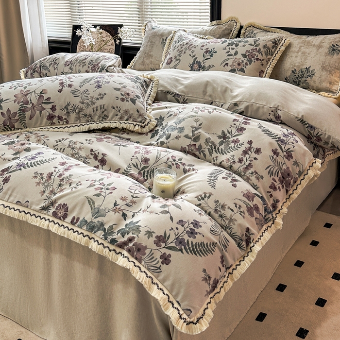 91家纺网 家纺一手货源 找家纺 （总）漫仙阁家纺 2026新款流苏亚麻四件套