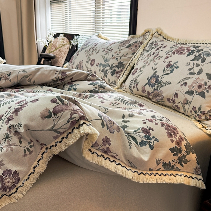 91家纺网 家纺一手货源 找家纺 （总）漫仙阁家纺 2026新款流苏亚麻四件套