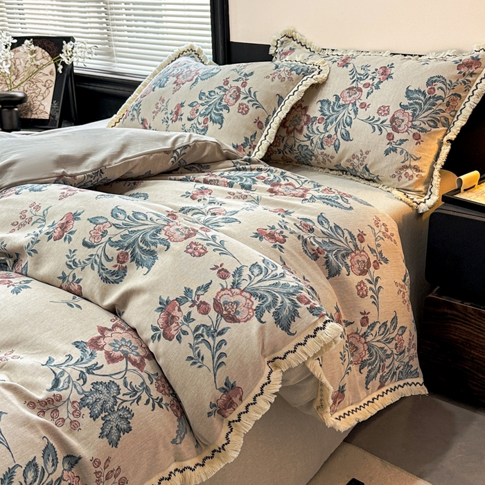 91家纺网 家纺一手货源 找家纺 漫仙阁家纺 2026新款流苏亚麻四件套 波西米亚