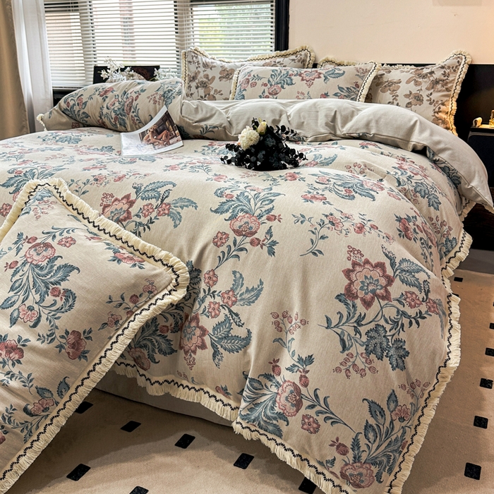 漫仙阁家纺 2026新款流苏亚麻四件套 波西米亚