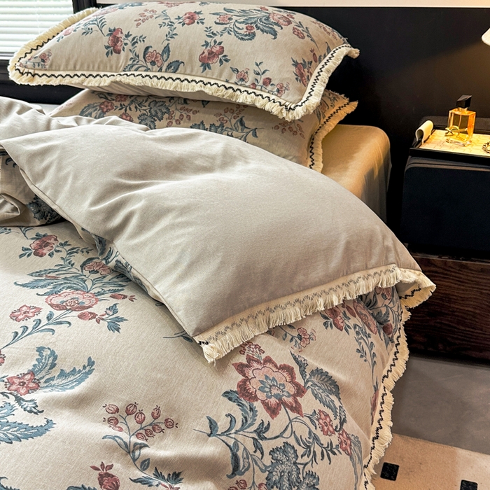 91家纺网 家纺一手货源 找家纺 漫仙阁家纺 2026新款流苏亚麻四件套 波西米亚