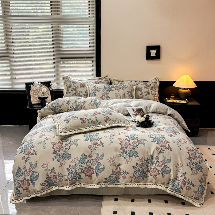 91家纺网 家纺一手货源 找家纺 漫仙阁家纺 2026新款流苏亚麻四件套 波西米亚