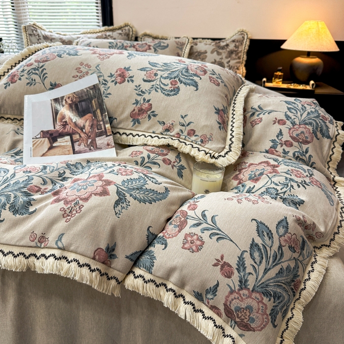 91家纺网 家纺一手货源 找家纺 漫仙阁家纺 2026新款流苏亚麻四件套 波西米亚