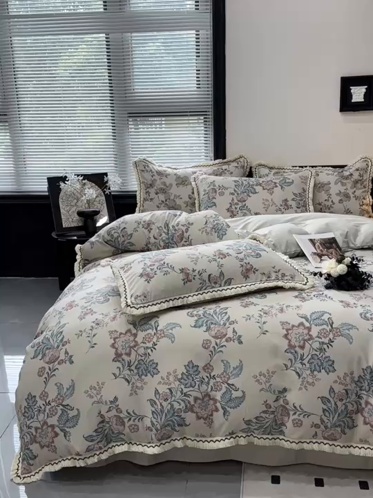 91家纺网 家纺一手货源 找家纺 漫仙阁家纺 2026新款流苏亚麻四件套 波西米亚