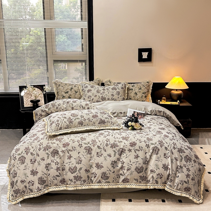 91家纺网 家纺一手货源 找家纺 漫仙阁家纺 2026新款流苏亚麻四件套 花涧雨