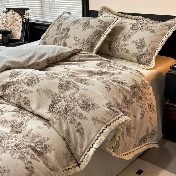 91家纺网 家纺一手货源 找家纺 漫仙阁家纺 2026新款流苏亚麻四件套 静舍