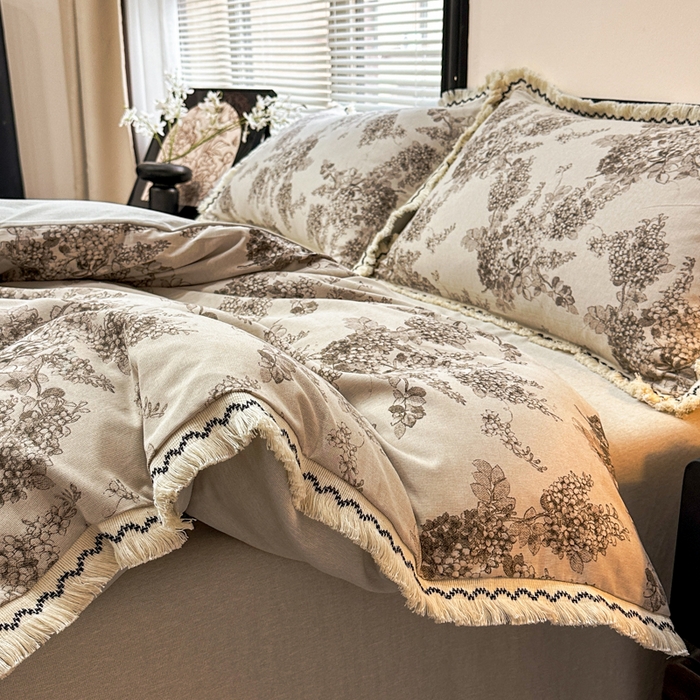 91家纺网 家纺一手货源 找家纺 漫仙阁家纺 2026新款流苏亚麻四件套 静舍