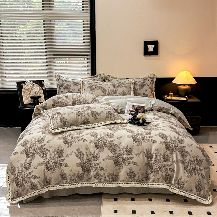 91家纺网 家纺一手货源 找家纺 漫仙阁家纺 2026新款流苏亚麻四件套 静舍