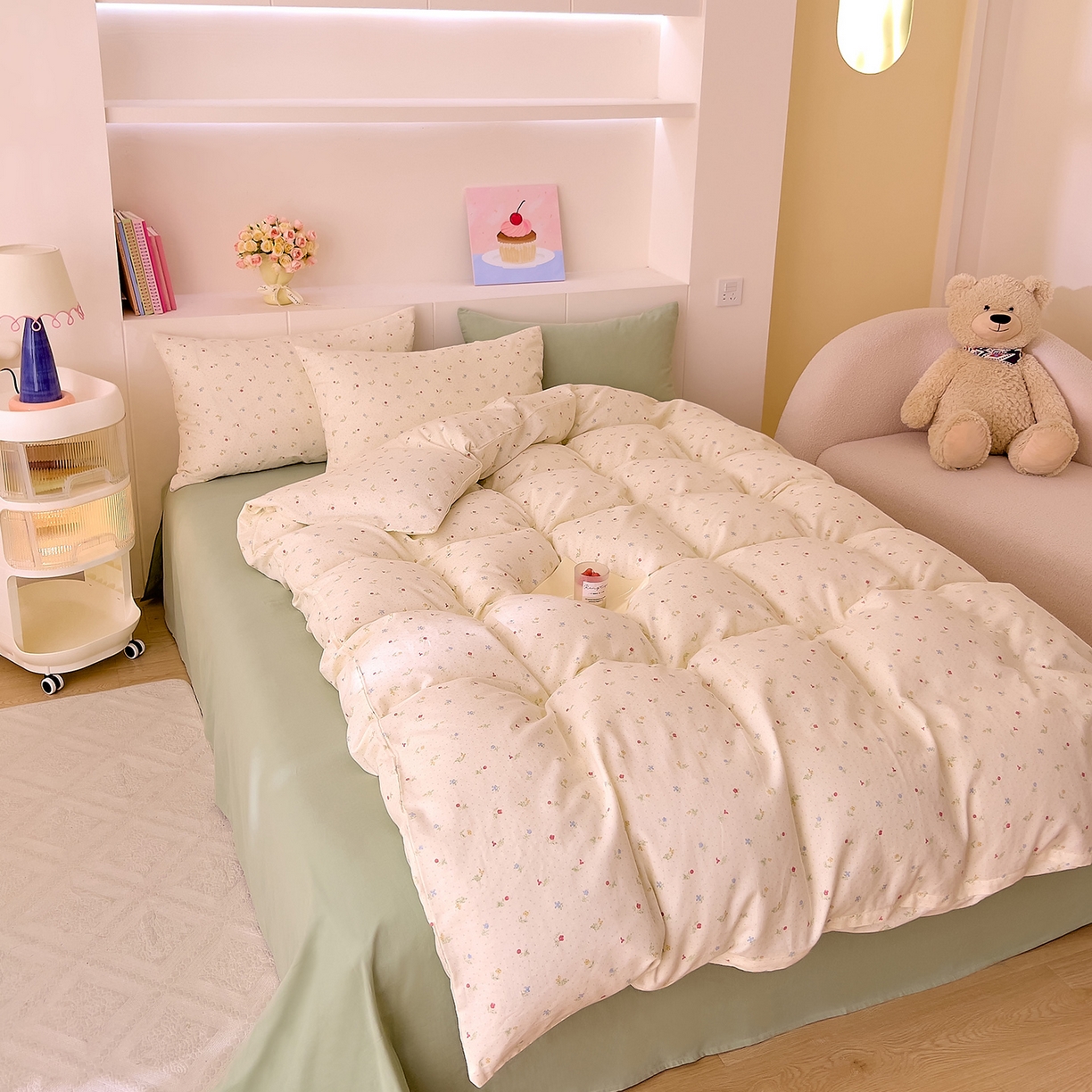 91家纺网 家纺一手货源 找家纺 DoDo 兜兜 2026新款全棉纯棉小温暖双层纱四件套【可定做尺寸】雅颜