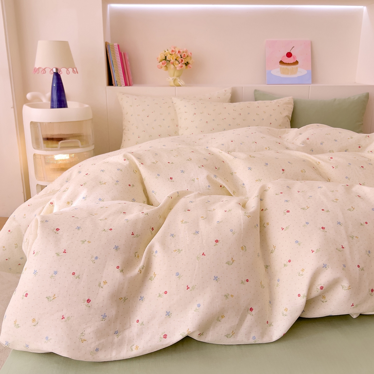 91家纺网 家纺一手货源 找家纺 DoDo 兜兜 2026新款全棉纯棉小温暖双层纱四件套【可定做尺寸】雅颜