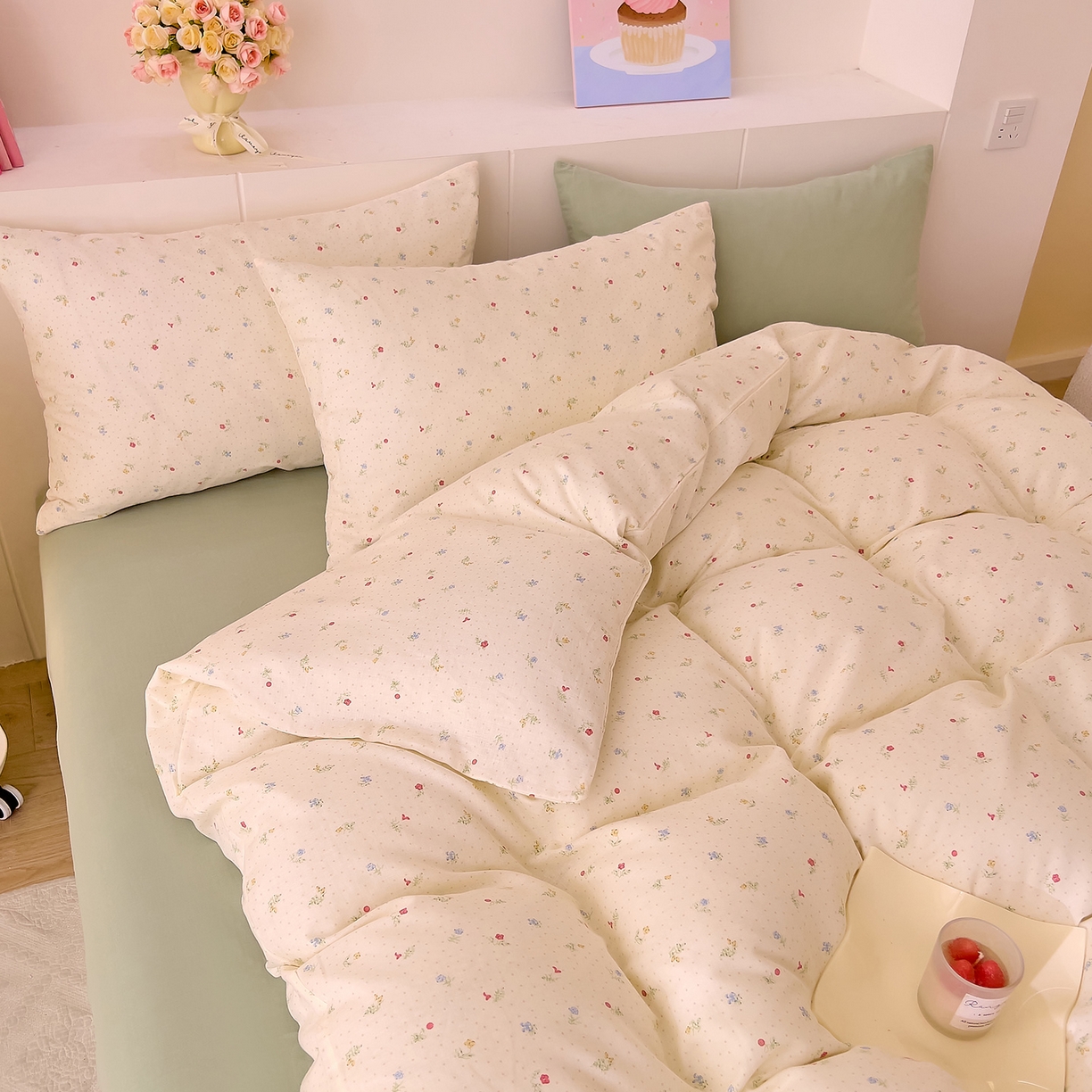 91家纺网 家纺一手货源 找家纺 DoDo 兜兜 2026新款全棉纯棉小温暖双层纱四件套【可定做尺寸】雅颜