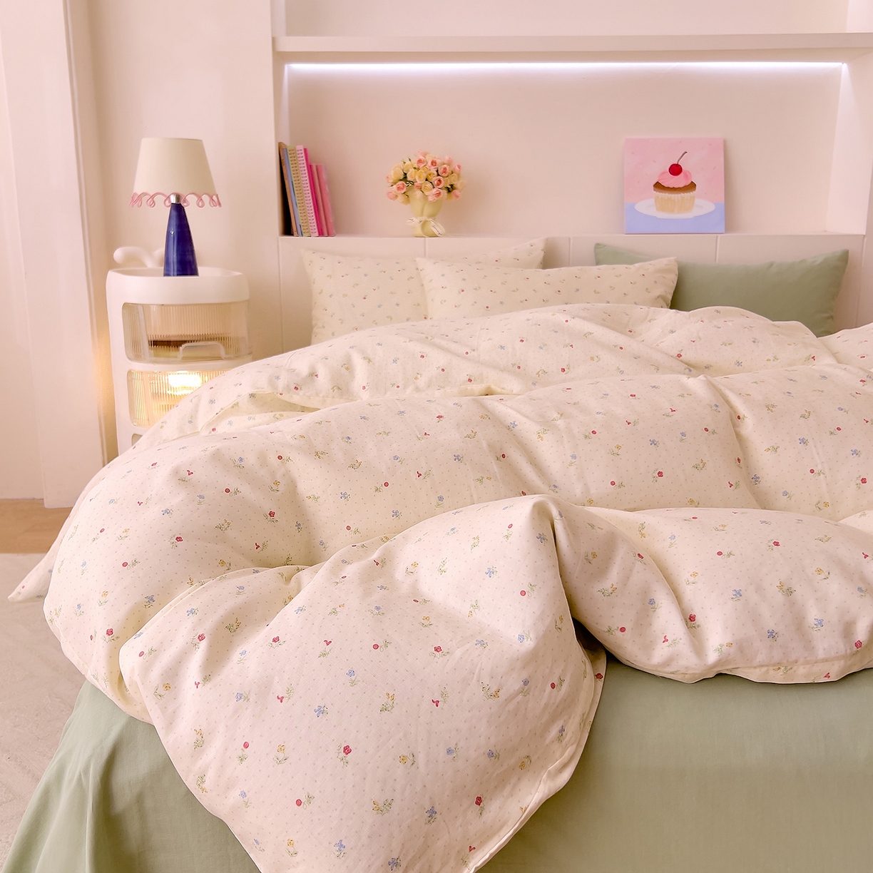 91家纺网 家纺一手货源 找家纺 DoDo 兜兜 2026新款全棉纯棉小温暖双层纱四件套【可定做尺寸】雅颜