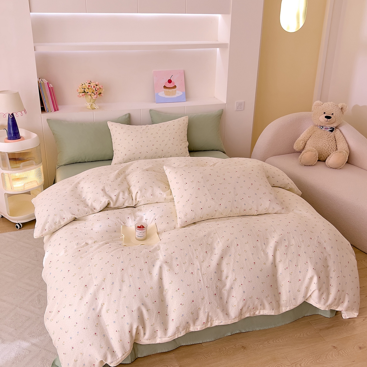 91家纺网 家纺一手货源 找家纺 DoDo 兜兜 2026新款全棉纯棉小温暖双层纱四件套【可定做尺寸】雅颜