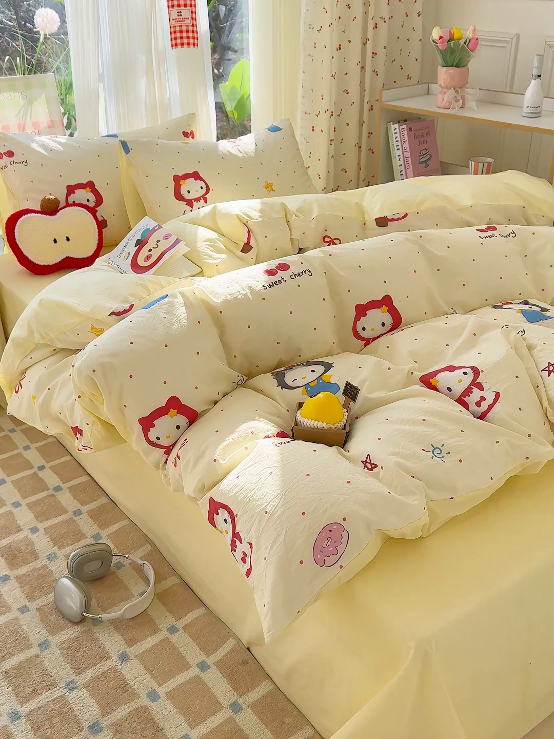 91家纺网 家纺一手货源 找家纺 颜选 2026新款仿棉105克加厚水洗棉四件套-有买家秀 甜心小红帽