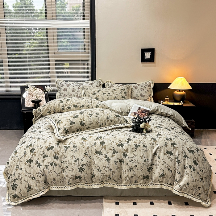 91家纺网 家纺一手货源 找家纺 漫仙阁家纺 2026新款流苏亚麻四件套 熙美