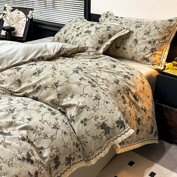 91家纺网 家纺一手货源 找家纺 漫仙阁家纺 2026新款流苏亚麻四件套 熙美