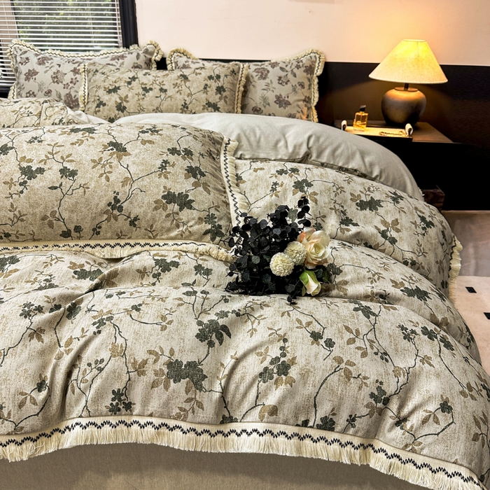 91家纺网 家纺一手货源 找家纺 漫仙阁家纺 2026新款流苏亚麻四件套 熙美