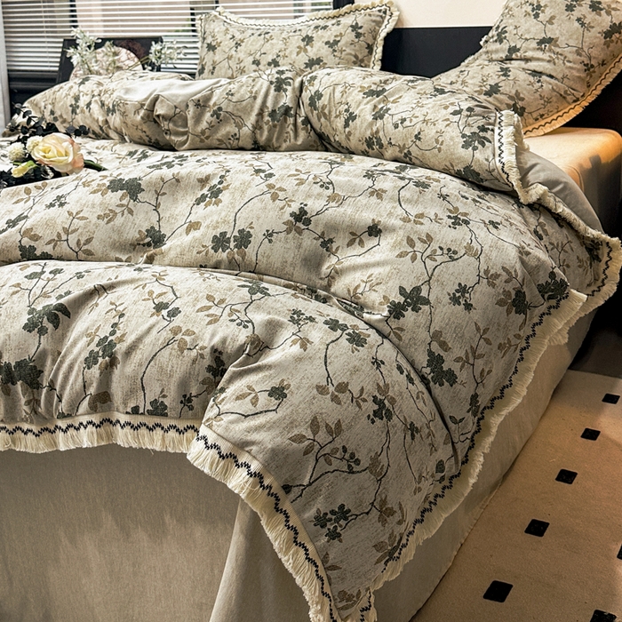 91家纺网 家纺一手货源 找家纺 漫仙阁家纺 2026新款流苏亚麻四件套 熙美