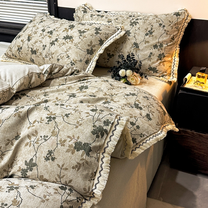 91家纺网 家纺一手货源 找家纺 漫仙阁家纺 2026新款流苏亚麻四件套 熙美