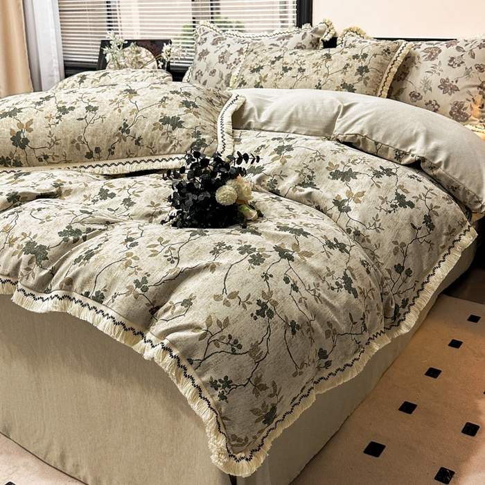 91家纺网 家纺一手货源 找家纺 漫仙阁家纺 2026新款流苏亚麻四件套 熙美