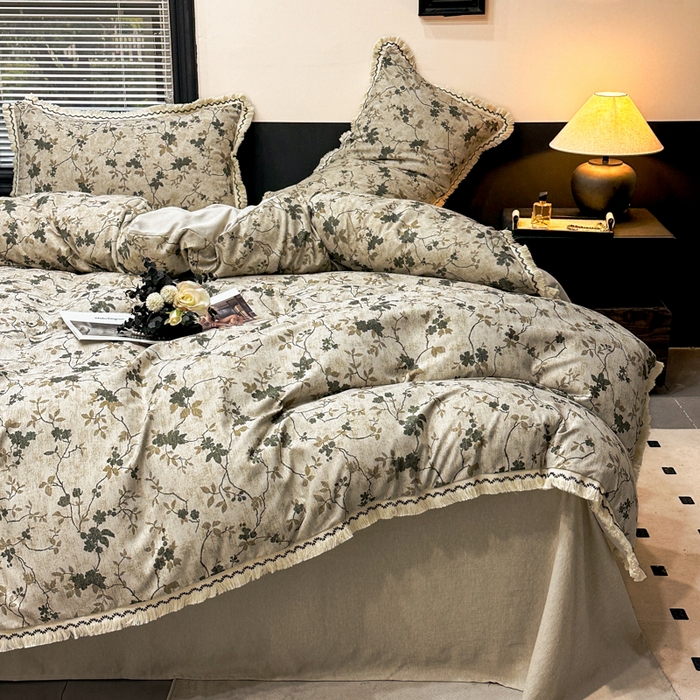 91家纺网 家纺一手货源 找家纺 漫仙阁家纺 2026新款流苏亚麻四件套 熙美