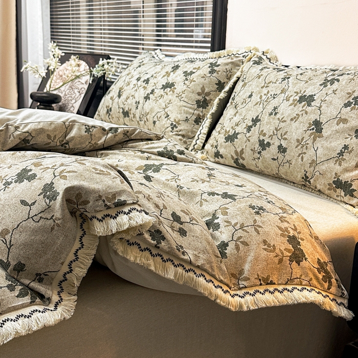 91家纺网 家纺一手货源 找家纺 漫仙阁家纺 2026新款流苏亚麻四件套 熙美