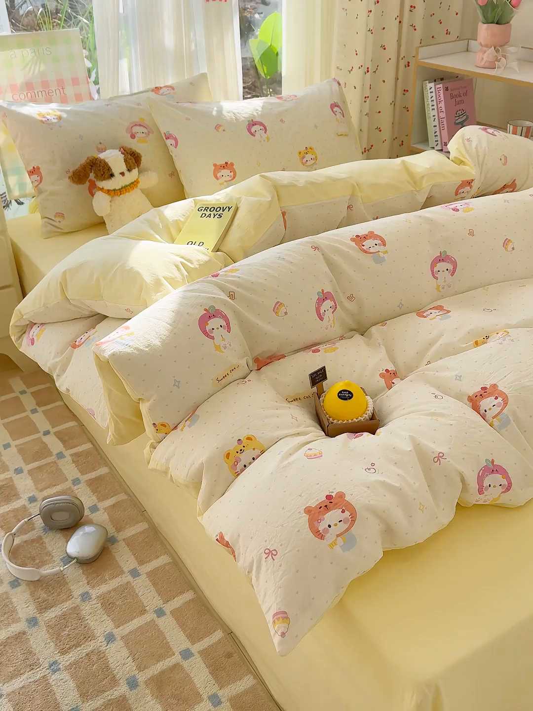 91家纺网 家纺一手货源 找家纺 颜选 2026新款仿棉105克加厚水洗棉四件套-有买家秀 幸运猫