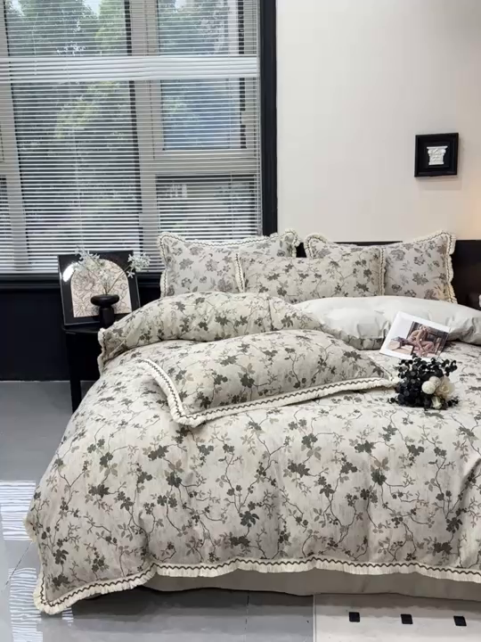 91家纺网 家纺一手货源 找家纺 漫仙阁家纺 2026新款流苏亚麻四件套 熙美