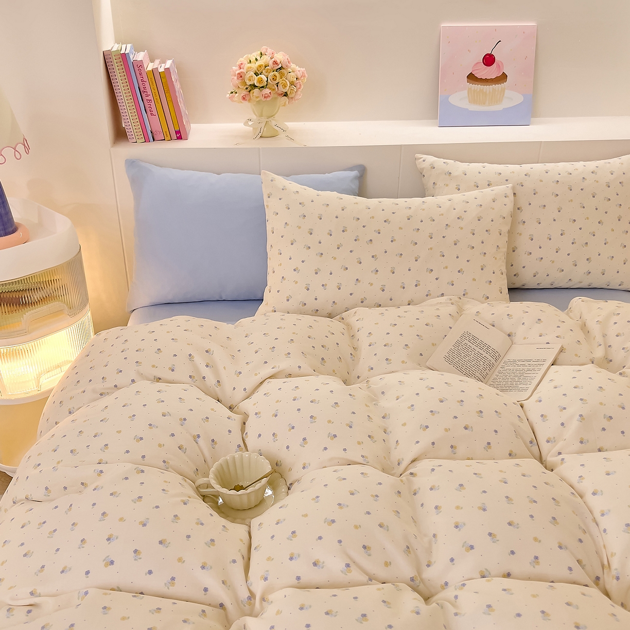 91家纺网 家纺一手货源 找家纺 DoDo 兜兜 2026新款全棉纯棉小温暖双层纱四件套【可定做尺寸】柚香