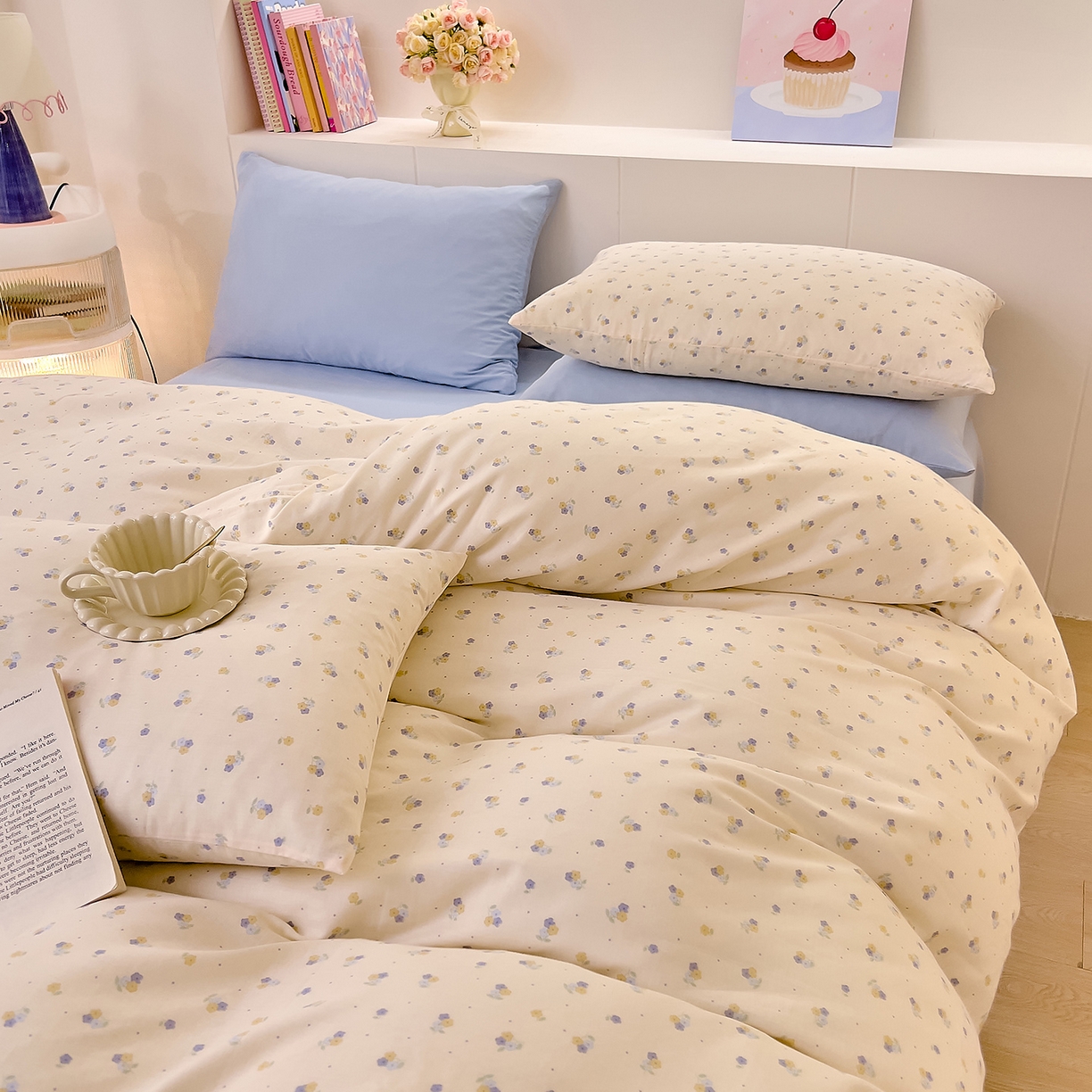 91家纺网 家纺一手货源 找家纺 DoDo 兜兜 2026新款全棉纯棉小温暖双层纱四件套【可定做尺寸】柚香