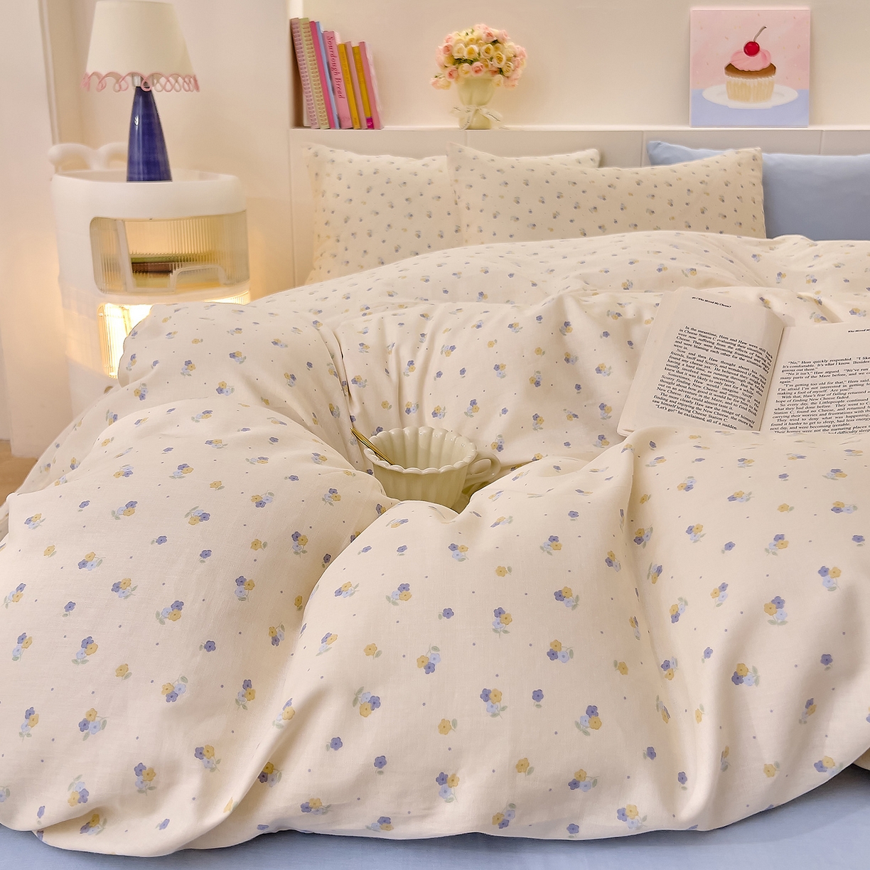 91家纺网 家纺一手货源 找家纺 DoDo 兜兜 2026新款全棉纯棉小温暖双层纱四件套【可定做尺寸】柚香