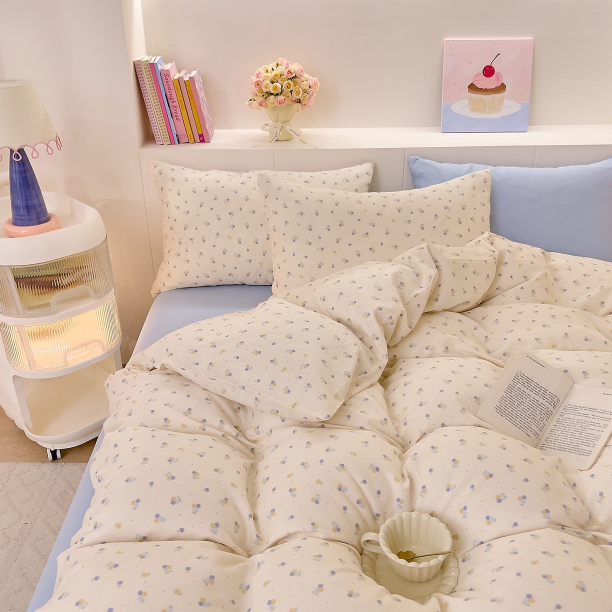 91家纺网 家纺一手货源 找家纺 DoDo 兜兜 2026新款全棉纯棉小温暖双层纱四件套【可定做尺寸】柚香