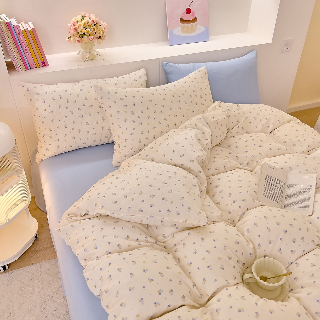 91家纺网 家纺一手货源 找家纺 DoDo 兜兜 2026新款全棉纯棉小温暖双层纱四件套【可定做尺寸】柚香