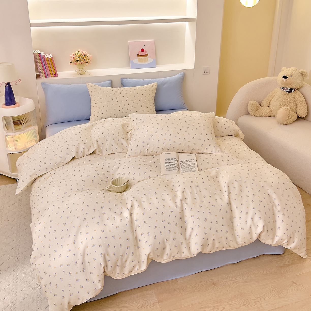 91家纺网 家纺一手货源 找家纺 DoDo 兜兜 2026新款全棉纯棉小温暖双层纱四件套【可定做尺寸】柚香