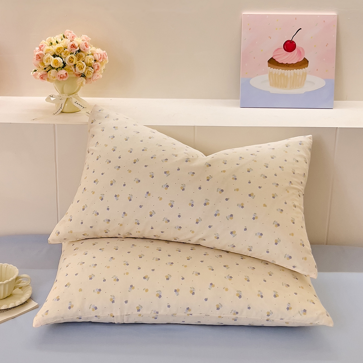 91家纺网 家纺一手货源 找家纺 DoDo 兜兜 2026新款全棉纯棉小温暖双层纱四件套【可定做尺寸】柚香