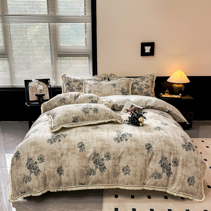 91家纺网 家纺一手货源 找家纺 漫仙阁家纺 2026新款流苏亚麻四件套 絮语