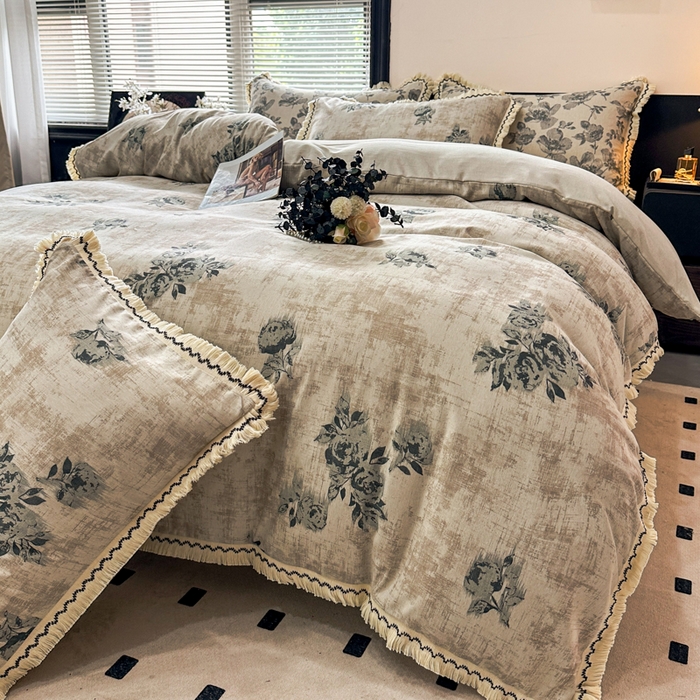 漫仙阁家纺 2026新款流苏亚麻四件套 絮语