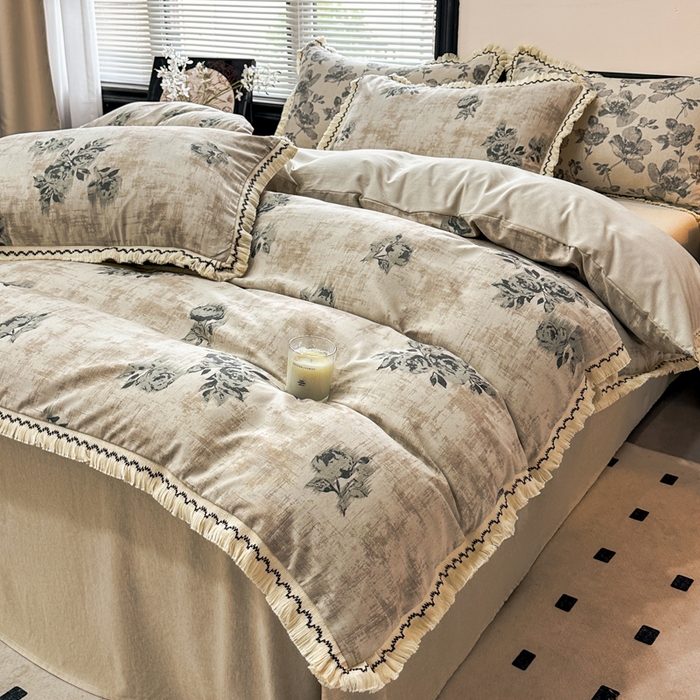 91家纺网 家纺一手货源 找家纺 漫仙阁家纺 2026新款流苏亚麻四件套 絮语