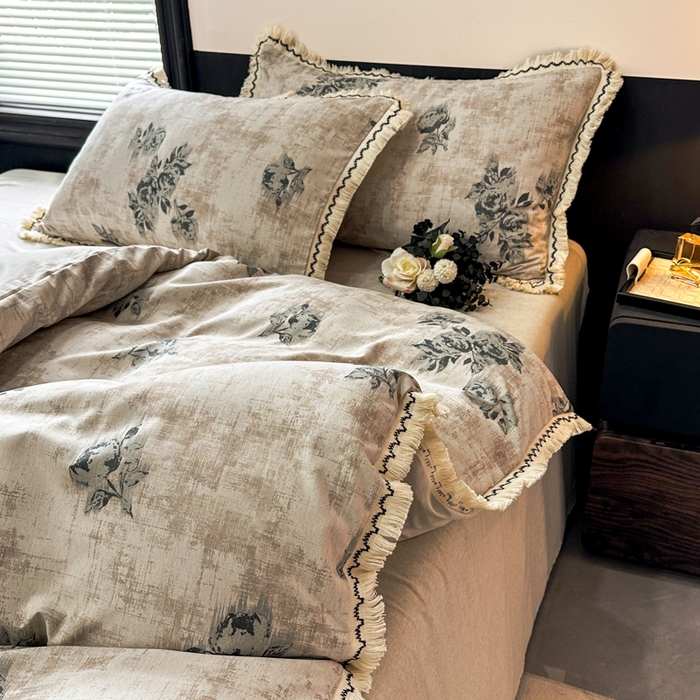 91家纺网 家纺一手货源 找家纺 漫仙阁家纺 2026新款流苏亚麻四件套 絮语