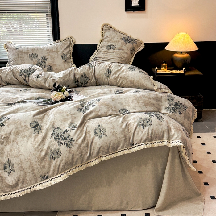 91家纺网 家纺一手货源 找家纺 漫仙阁家纺 2026新款流苏亚麻四件套 絮语