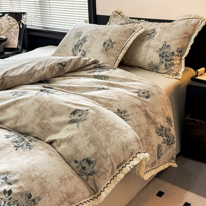 91家纺网 家纺一手货源 找家纺 漫仙阁家纺 2026新款流苏亚麻四件套 絮语