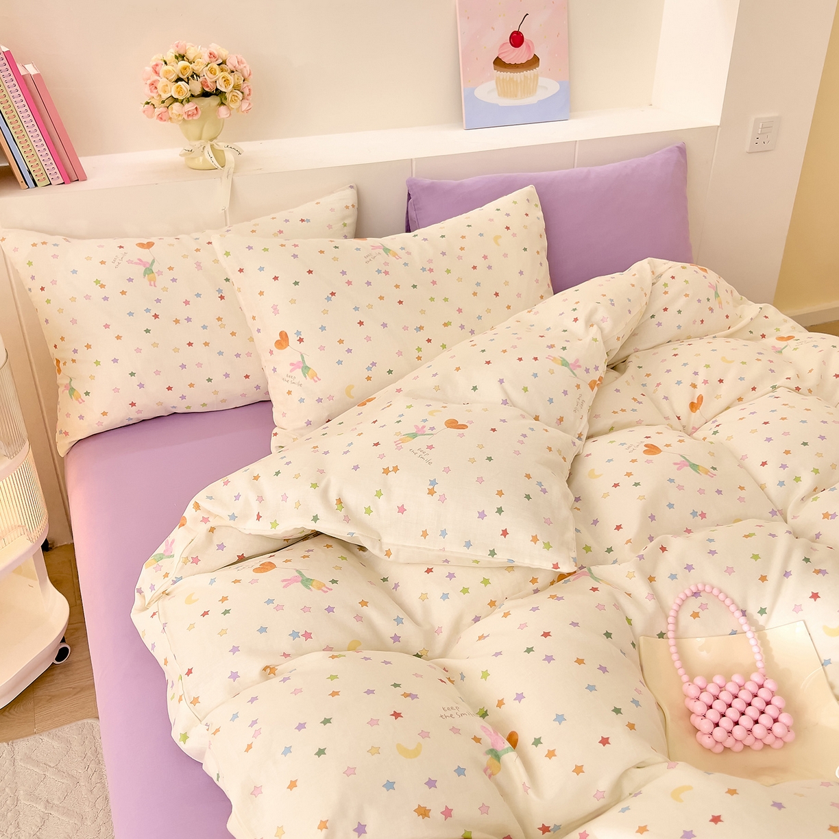 91家纺网 家纺一手货源 找家纺 （总）DoDo 兜兜 2026新款全棉纯棉小温暖双层纱四件套【可定做尺寸】