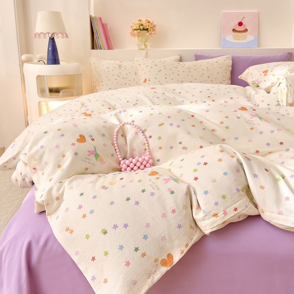 91家纺网 家纺一手货源 找家纺 （总）DoDo 兜兜 2026新款全棉纯棉小温暖双层纱四件套【可定做尺寸】