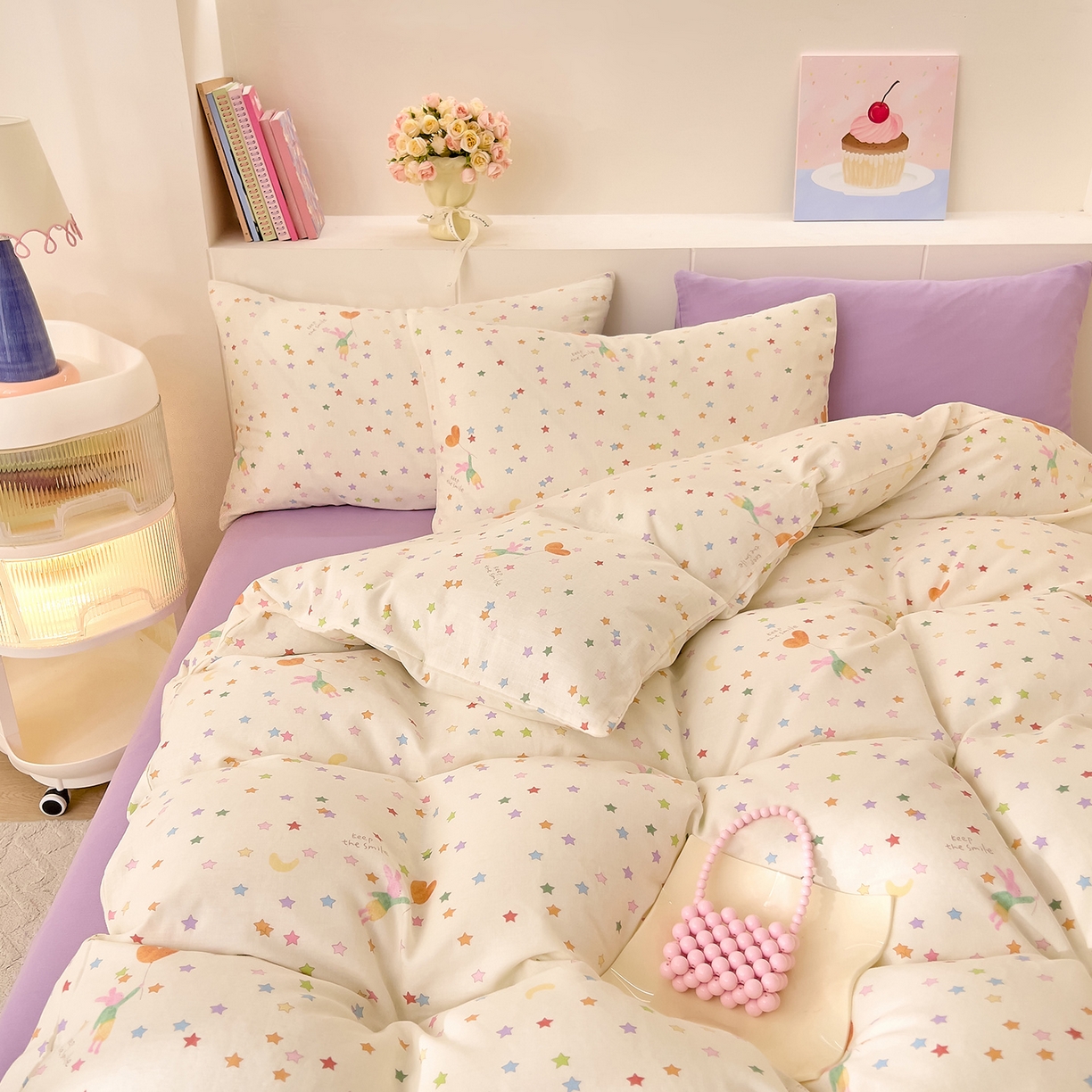 91家纺网 家纺一手货源 找家纺 （总）DoDo 兜兜 2026新款全棉纯棉小温暖双层纱四件套【可定做尺寸】