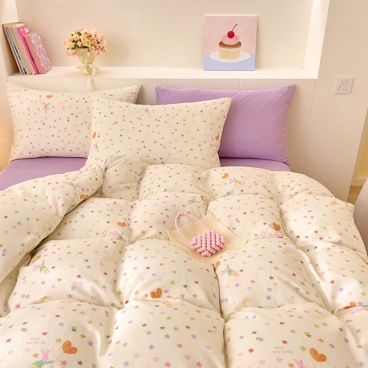 91家纺网 家纺一手货源 找家纺 （总）DoDo 兜兜 2026新款全棉纯棉小温暖双层纱四件套【可定做尺寸】