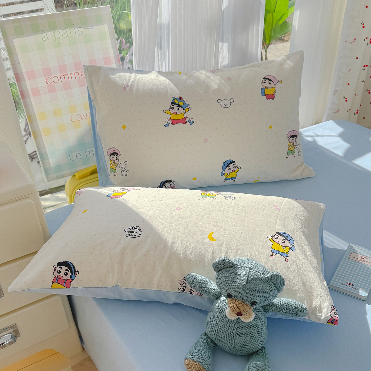 91家纺网 家纺一手货源 找家纺 颜选 2026新款仿棉105克加厚水洗棉四件套-有买家秀 小新星