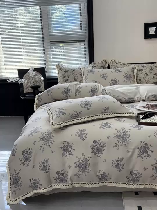 91家纺网 家纺一手货源 找家纺 漫仙阁家纺 2026新款流苏亚麻四件套 纸月