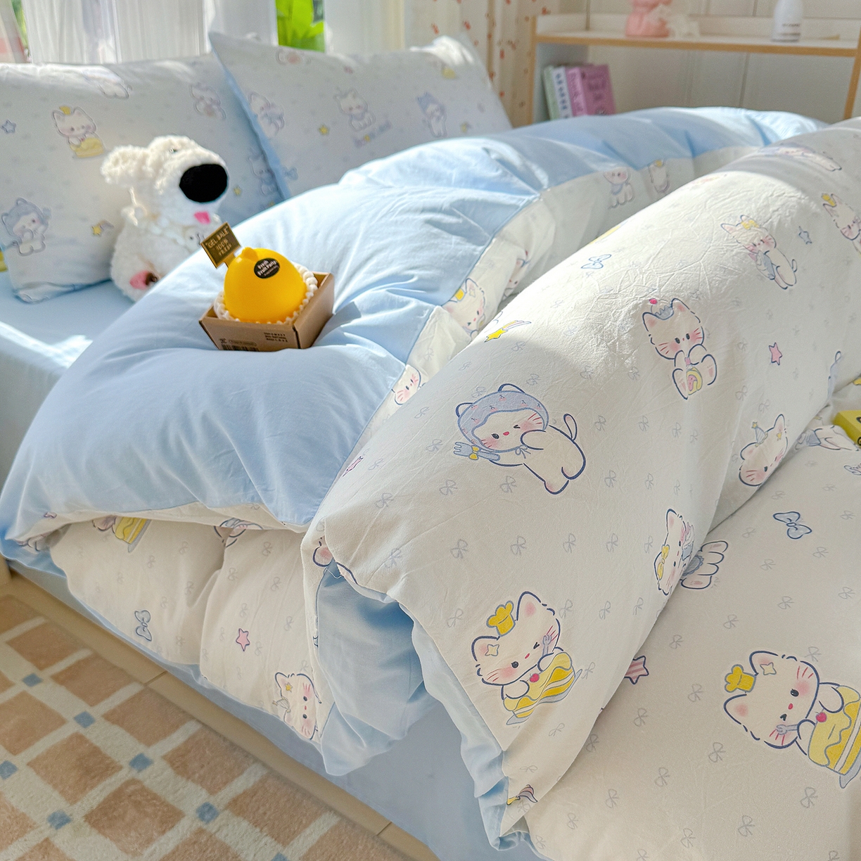 颜选 2026新款仿棉105克加厚水洗棉四件套-有买家秀 星云奶芙猫