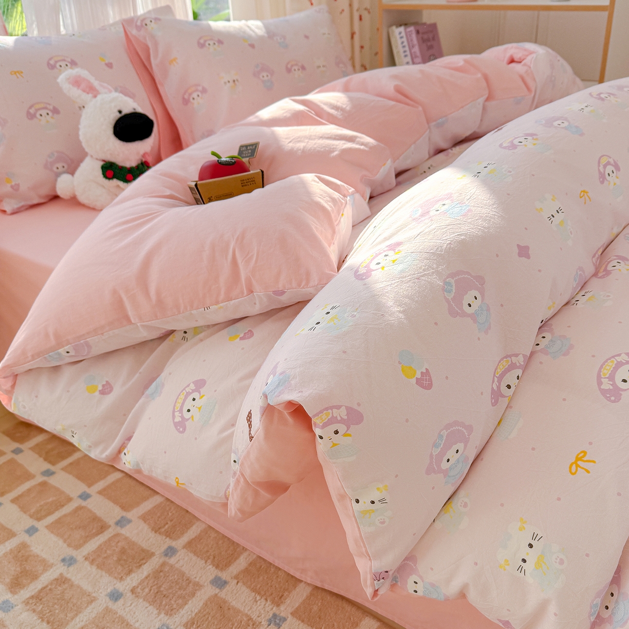 颜选 2026新款仿棉105克加厚水洗棉四件套-有买家秀 少女萌宠